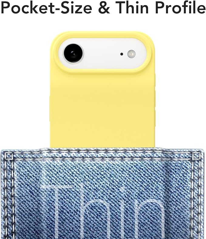for iPhone 17 Air Case Silicone Compatible with Magsafe Case, Ultra Slim Thin Magnetic Phone Cases Mag Safe, Cute Soft Rubber Gel TPU Matte Plain Wireless Charging Cover for Women, Yellow