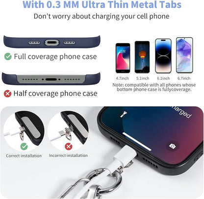 Tiostep Clip and Go Strap for Phone with Wallet Crossbody Phone Lanyard with Anti-Theft Zipper Pouch Detachable Quilted Wrist Wallet with RFID and ID Window for Daily Travel. Blue