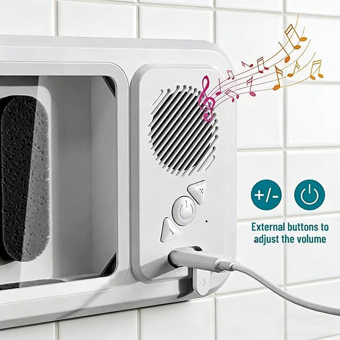 2026 Waterproof Phone Holder for Shower with Bluetooth Speaker,360° Rotatable Mount with Volume Adjustment Button,Shower Phone Holder Waterproof for 4" - 7" Cell Phone