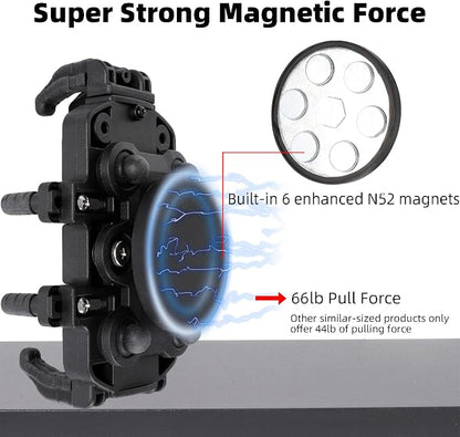 Magnetic Motorcycle Phone Holder - 66 lb Magnetic Pull, Anti-Vibration Heavy Duty Mount for Gas Tank, Universal for iPhone Samsung 4.7-7.2'' Cell Phones