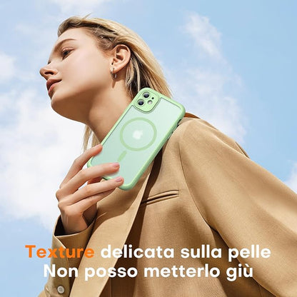 TOCOL Magnetic for iPhone 11 Case, Upgraded Full Camera Protection, Compatible with Magsafe, Military Grade Protection, Bumper for iPhone 11 6.1 Inch, (Light Green)