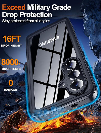 MOZOTER Designed for Samsung Galaxy S26 Case Waterproof, Military Shockproof Full Body Cover with Built-in Screen & Lens Protector, IP68 Underwater Protection for S26 6.3" Purple