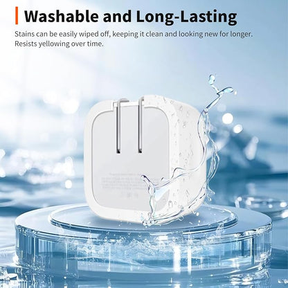 Case for Apple 35W Power Adapter – Soft Silicone Protective Cover for Dynamic Charger,Shockproof Dustproof Charging Block Protector Sleeve[White]