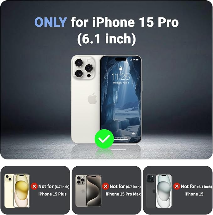 jaroco Magnetic for iPhone 15 Pro Case, [Compatible with MagSafe][Military Grade Drop Protection][Heavy Duty Protection][Non-Slip][Shockproof] 2-Layer Durable Bumper Phone Case 6.1''-Deep Blue
