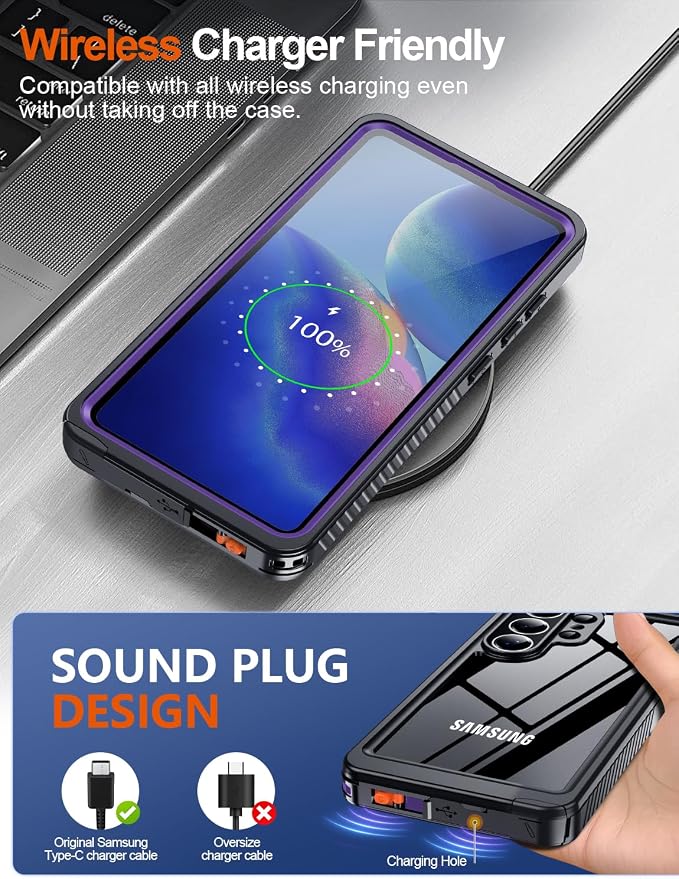 MOZOTER Designed for Samsung Galaxy S26 Ultra Case Waterproof, Military Shockproof Full Body Cover with Built-in Screen & Lens Protector, IP68 Underwater Protection for S26 Ultra 6.9" Purple