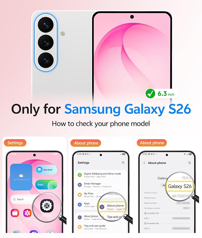 FNTCASE for Samsung Galaxy S26 Case, Fit for Magsafe, with Screen Protector | Full Camera Protection, Translucent Matte, 14FT Military Grade Drop Proof, Shockproof Protective Phone Cover, Hot Pink
