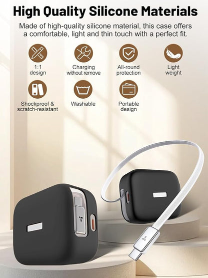 Silicone Protective Case for TORRAS FlexLine 67W Charger, Full-Body Protective Cover with Precise Cutouts, Shockproof Dustproof Charging Block Protector Sleeve & Scratch-Resistant Sleeve (Black)
