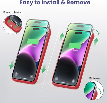 Battery Case for iPhone 14 Pro Max/14 Plus/13 Pro Max, [2024 Upgraded] Ultra-Slim 8600mAh Portable Extended Charger Case for iPhone 14 Pro Max, 14Plus, 13Pro Max Charging Case (6.7inch),Red