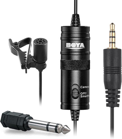BOYA by M1 Collar Microphone for Smartphones Canon Nikon DSLR Cameras Camcorders Audio Recorder PC
