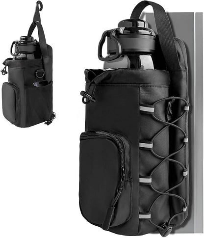 Magnetic Gym Bag for Men and Women, 60 OZ Magnetic Water Bottle Holder for Gym, Small Gym Bag, Gym Gifts for Women and Men (Black)
