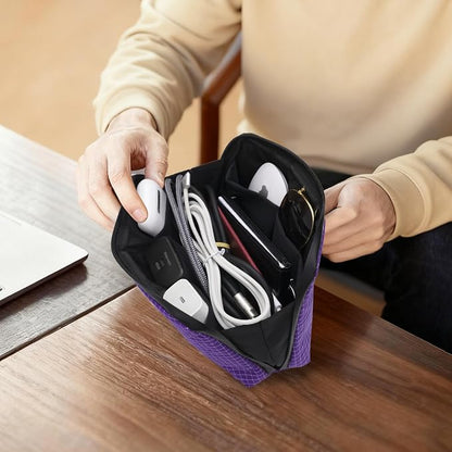 SIMTOP Cord Organizer Travel Small Tech Bag Pouch Case for Cords, Charger, Hard Drive, Power Bank – Water-Resistant Electronics Organizer, Small Portable Gadget Case for Travel