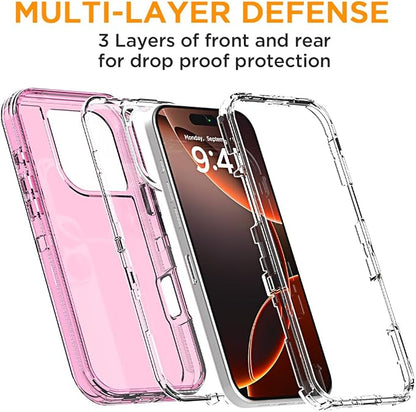 AICase for iPhone 16 Pro Case Clear 3 in 1 Heavy Duty Drop Protection Full Body Rugged Shockproof/Dust Proof 3-Layer Military Protective Tough Durable Cover for iPhone 16 Pro 6.3"_2