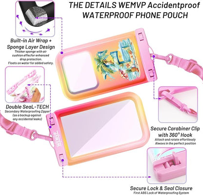 Personalized Initial Waterproof Phone Pouch Case - IPX8 Cellphone Dry Bag with Lanyard for iPhone 16/15/14/13/12 Pro Max (6.1–6.9"), Beach & Cruise Ship Essentials with Monogrammed Design (Pink, E)