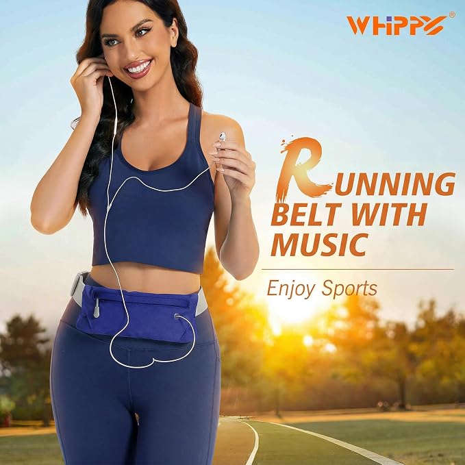 WHIPPY Slim Running Belt Fanny Pack for Women Men Elastic Runners Belt Waist Pouch Chest Bag Phone Holder Waist Pack for Running Hiking