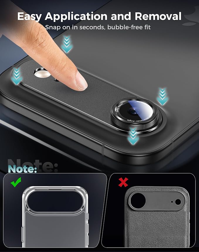 Goton Compatible for iPhone Air Camera Lens Protector 2025, 1-Pack Aluminum Alloy Metal Cover with HD Tempered Glass for iPhone 17 Air, Pro Camera Style, Shatter-Resistant, Scratch-Proof