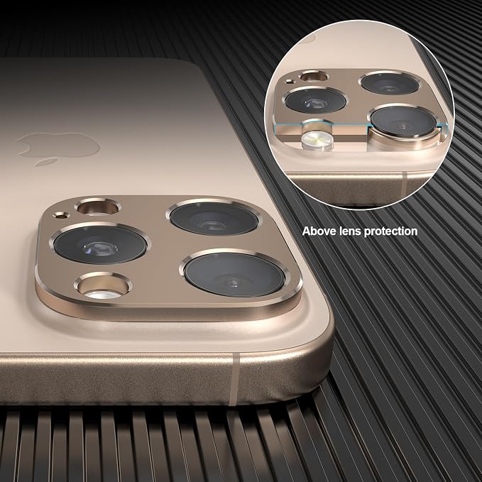 Camera Lens Protector Bumper for iPhone 16 Pro Max/iPhone 16 Pro,No Glass Flat Design, Rose gold