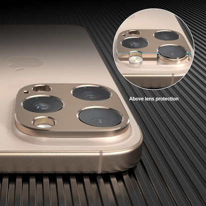 Camera Lens Protector Bumper for iPhone 16 Pro Max/iPhone 16 Pro,No Glass Flat Design, Rose gold