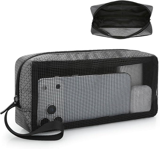 E-Tree Mesh Tech Pouch,Electronics Organizer Case Bag,Travel Accessories | portable laptop charger organizer with handle strap,for cable,cord,power bank,electric computer accessories