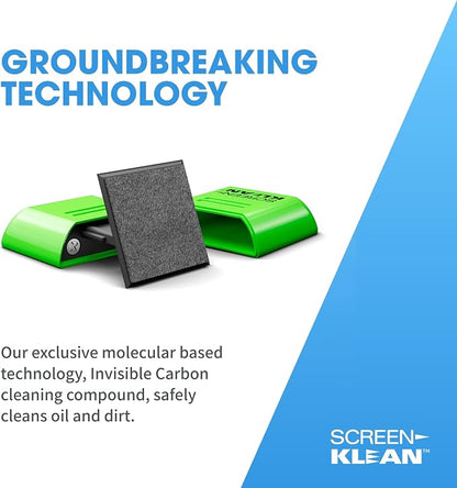ScreenKlean Tablet Screen Cleaner - Compatible with iPad, Android & Amazon Tablet - with Carbon Microfiber Tech-Injected Green-1 Count (Pack of 1)
