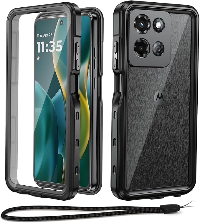 Beasyjoy for Moto G 5G 2025 Case Waterproof, IP68 Underwater with Built-in Screen Protector, Full Body Military Grade Shockproof Dustproof Protective Rugged Cover for Motorola G 5G 2025, Black