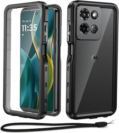 Beasyjoy for Moto G 5G 2025 Case Waterproof, IP68 Underwater with Built-in Screen Protector, Full Body Military Grade Shockproof Dustproof Protective Rugged Cover for Motorola G 5G 2025, Black