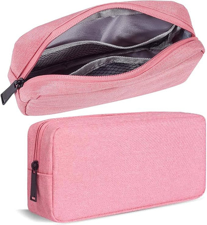 CAAORDKSO Electronic Organizer Case, Travel Cable Organizer Bag Pouch Electronic Accessories Carry Case Waterproof Electronic Accessories Bag for Cable, Cord, Charger, Power Bank, Earphone (Big-Pink)