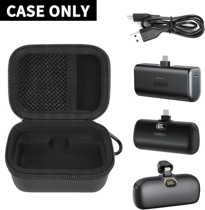 Boobowl Case Compatible with Anker Nano Power Bank with Built-in Lightning Connector 5,000 Mah 12W, Portble Charger Storage Holder for amelema/for LanLuk/for Feob Battery Pack - (Box Only)