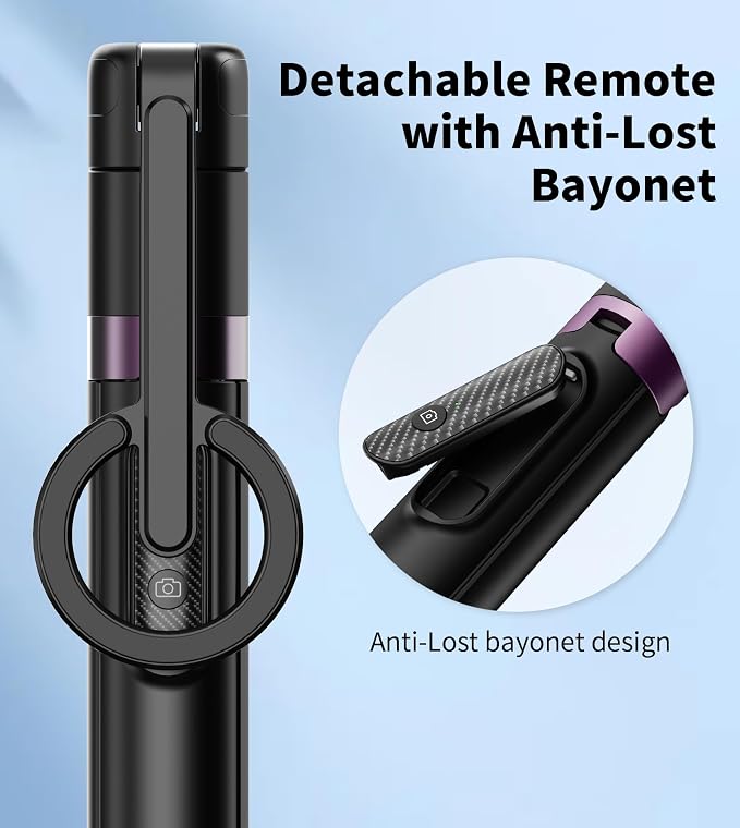 Phone Selfie Stick Tripod Rechargeable Remote, Portable Wireless Remotes Shutter Compatible with Smartphones for CX609 Tripod Black
