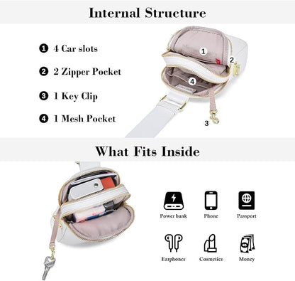 INICAT Anti Theft Crossbody Bag for Women, Small RFID Blocking Sling Purse with Zipper Lock for Travel, Vegan Leather