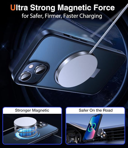 Chicfun 3-in-1 [Magnetic+Kickstand+Ring Holder] for iPhone 13 Case, iPhone 14 Case Compatible with MagSafe, Phone Case iPhone 13/14 with Stand Military Shockproof Silicone Protective Magnetic Cover