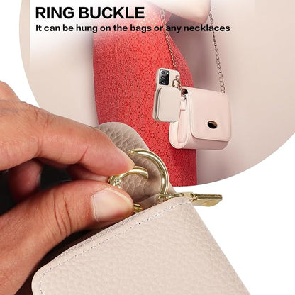 Wallet Case for Samsung Galaxy Note 20 Ultra 5G, Shoulder Strap Ring Buckle, Zipper Flip Organ Purse, Card Holder Phone Cover for Note20 Plus Notes 20Ultra Note20+ U + 20+ Twenty Not S20 White