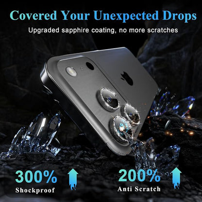 YWXTW Camera Lens Protector for iPhone 17 Pro/iPhone 17 Pro Max, [1 Step Installation Tray] Tempered Glass Screen Protector Metal Individual Camera Cover Accessories Case Friendly (Glitter Grey)