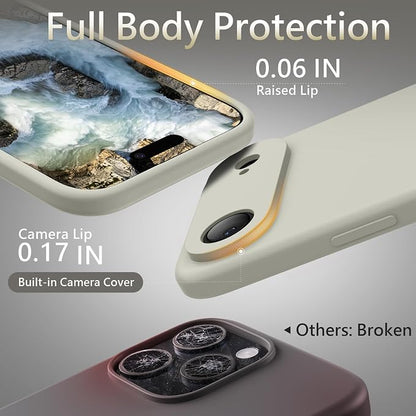 FireNova Magnetic for iPhone Air Case, Compatible with MagSafe, [Integrated Silicone Camera Control Button] [Camera Protection] Microfiber Lining Phone Case for iPhone 17 Air, 6.5", Stone