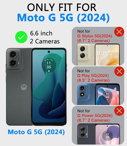 for Motorola Moto G 5g 2024 Case, IP68 Waterproof with Built-in Screen Protector, Full Body Shockproof Dustproof Rugged Protective Phone Case for Moto G 5g 2024, Black