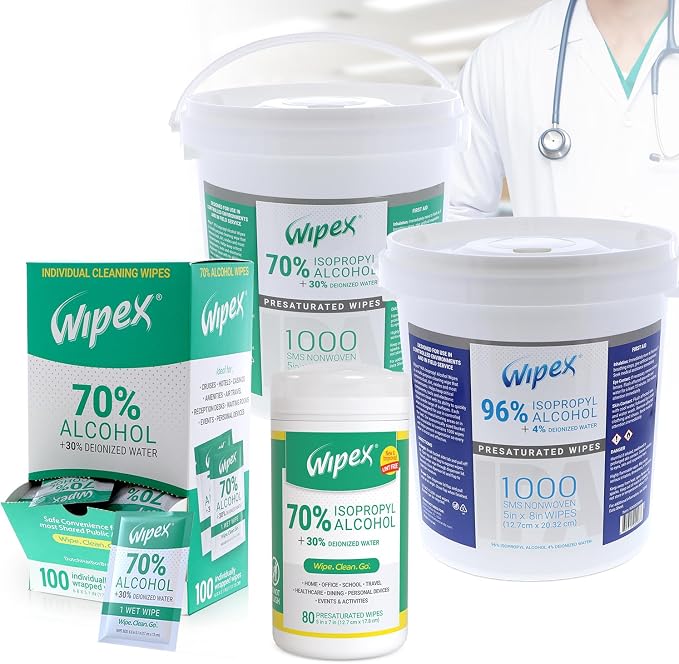 Wipex Alcohol Wipes for Electronics - Tech Wipes (80 Count (Pack of 1))