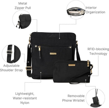Baggallini womens Go Bagg With Rfid Phone Wristlet