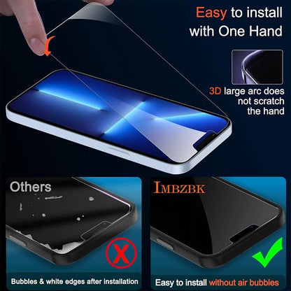 IMBZBK 3 Pack Screen Protector for iPhone 13 Pro Max with 3 Camera Lens Protector Tempered Glass Accessories Protector de Pantalla