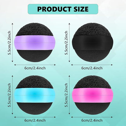 Suclain 4 Pack Touch Screen Cleaner Balls Phone Cleaning Ball Microfiber Touch Car Screen Glass Cleaner for Easter Computer Laptop Phone Monitor(Black, Blue, Rose Red, Purple)