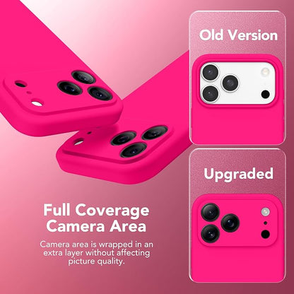 Magnetic for iPhone 17 Pro Max Case, Compatible with MagSafe, [Full Camera Protection][Screen Protector] Silicone Shockproof Protective Phone Case for iPhone 17 Pro Max 6.9", Hot Pink