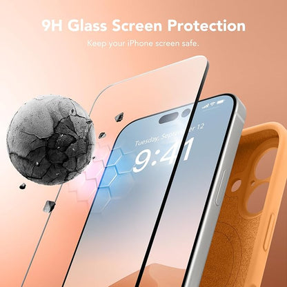Magnetic for iPhone 17 Case, Compatible with MagSafe, [Full Camera Protection][Screen Protector] Silicone Shockproof Protective Phone Case for iPhone 17 6.3", Cantaloupe