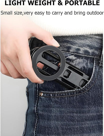 Magnetic Phone Tripod for iPhone 16/15/14/13/12 Plus Pro Max Series,Aluminium Mini Magsafes Tripod for iPhone & Magsafes,Double-Sided Design,1/4" Screw,Cold Shoe Interface,Arca Swiss Base