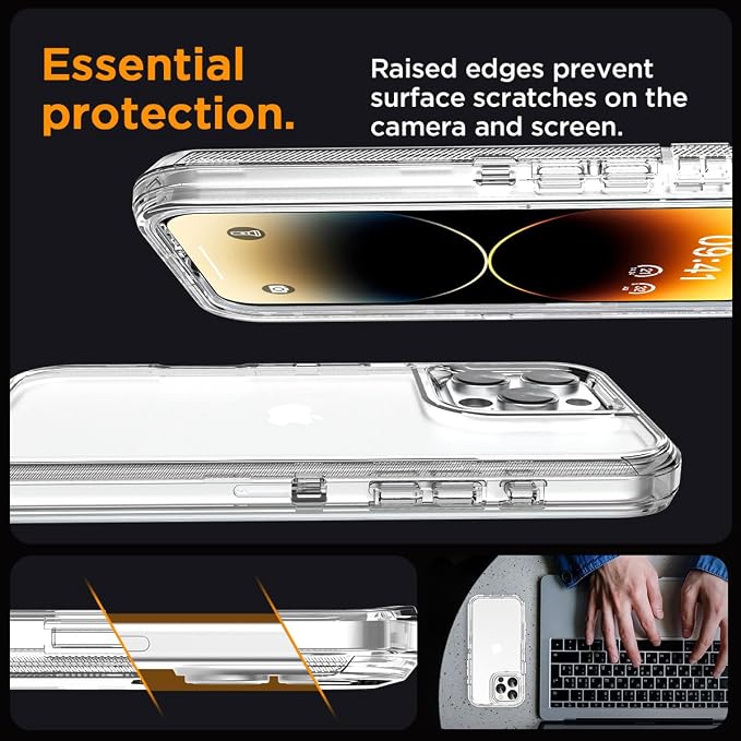 AICase for iPhone 14 Pro Case Clear 3 in 1 Heavy Duty Drop Protection Full Body Rugged Shockproof/Dust Proof 3-Layer Military Protective Tough Durable Cover for iPhone 14 Pro 6.1"_1
