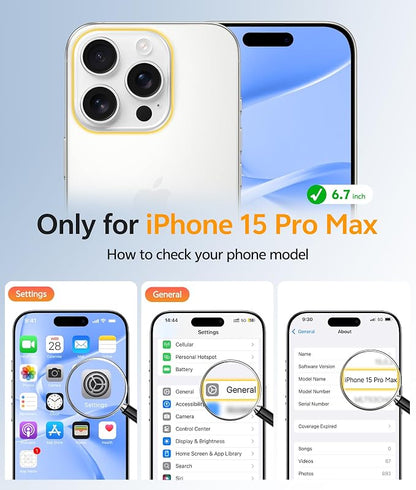 FNTCASE for iPhone 15 Pro Max Case, Fit for Magsafe, Glass Screen Protector | Anti Yellowing, Magnetic Phone Cases, 14FT Military Grade Drop Protection, Slim Shockproof Protective Cover, Clear