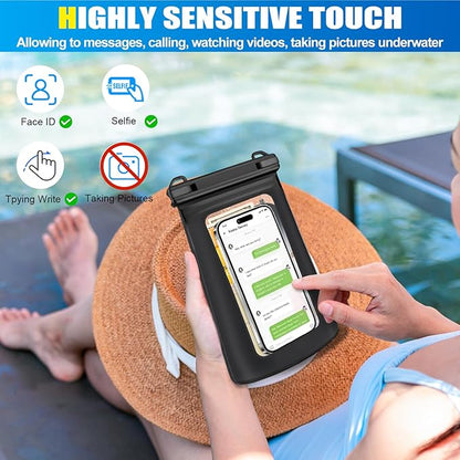Waterproof Phone Pouch for Phone, Floating Large Capacity Dry Bag Stores Sunscreen, Sunglasses, Waterproof Bag for Beach, Swimming, Kayaking for iPhone 16 15 14 11 Pro Max & Galaxy S24 S21