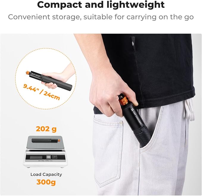 K&F CONCEPT Invisible Selfie Stick, Extension Long Pole（120cm/47.2in） Compatible with Insta360 X5/X4/X3 GoPro Hero 13/12/11 DJI OSMO 360 Pocket 3, 1/4" Extended Monopod with GoPro Adapter.