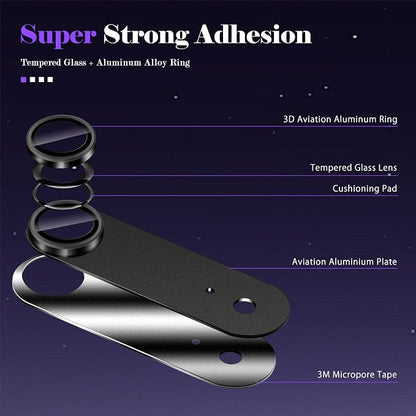 Camera Lens Protector for iPhone Air (iPhone 17 Air) Camera Lens Protector [Strong Adsorption] [Not Easy to Break] Metal Tempered Glass Rear Camera Screen Cover - Black