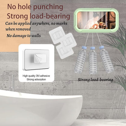 360° Rotatable Retractable Adjustable Shower Phone Case Holder,Anti-fog HD & sensitive screen ,Wall Mounted Phone Holder for Bathroom Mirror Bathtub Kitchen,Shower Accessories for 4-7" Phones (mint)