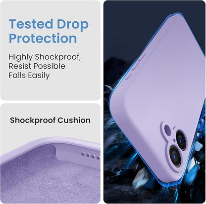 FireNova Designed for iPhone 16 Case, Silicone Upgraded [Camera Protection] Phone Case, Soft Anti-Scratch Microfiber Lining Inside, 6.1 inch, Clove Purple