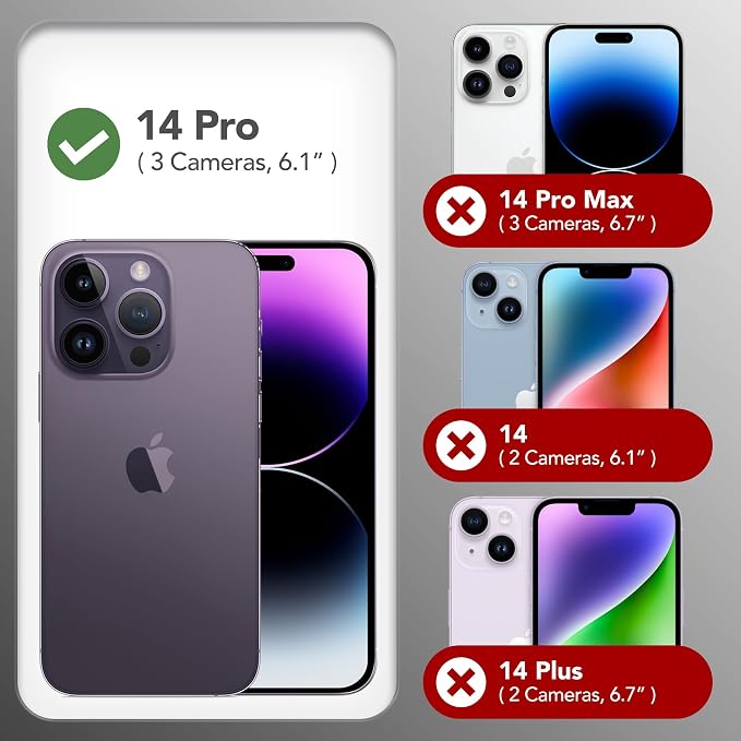 GONEZ for iPhone 14 Pro Case, Compatible with Magsafe, with Screen Protector + Camera Lens Protector, Soft Anti-Scratch Microfiber Lining, Shockproof Liquid Silicone Phone Cover, Deep Purple