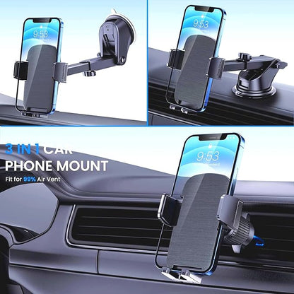 Car Phone Holder Mount Phone Mount for Car Cell Phone Holder Car Universal Phone Stand for Car Dashboard Windshield Vent Cell Phone Automobile Cradles Fit Camera Mount
